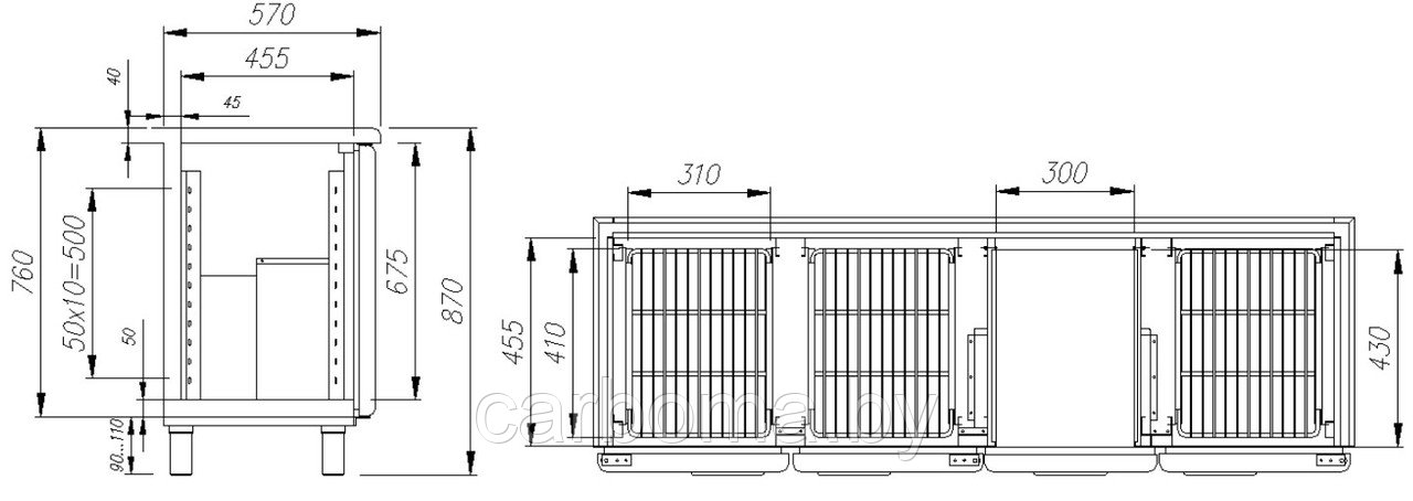 Холодильный стол INOX BAR T57 M3-1 0430 (BAR-360 Сarboma) 0 +7 - фото 2 - id-p83295849