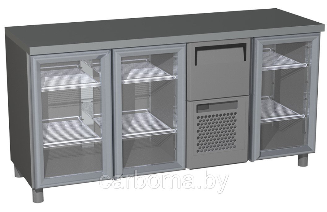 Холодильный стол INOX BAR T57 M3-1-G 0430 X7 (BAR-360С Сarboma) 0…+7