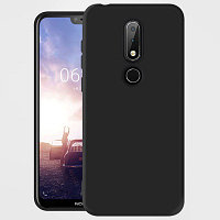 Силиконовый чехол TPU Case 0.6mm черный матовый для Nokia 5.1 (2018)