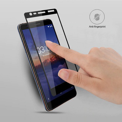 Защитное стекло Full Screen Cover 0.3 mm черное для Nokia 3.1 (2018) - фото 2 - id-p83364583