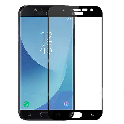 Противоударное защитное стекло Full Screen Cover 0.3 mm черное для Samsung Galaxy J7 (2018) - фото 1 - id-p83364589