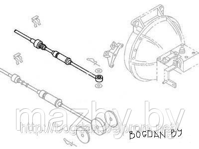 Трос выбора передачи кпп автобуса Богдан Евро-2, Радимич, ISUZU - фото 2 - id-p163986