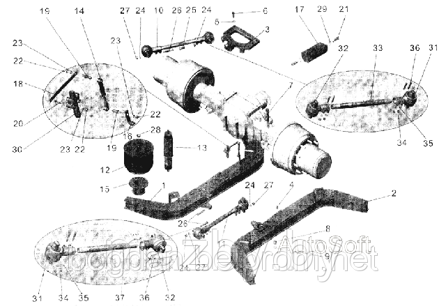 102-2919014 Штанга реактивная в сборе автобуса МАЗ - фото 1 - id-p2951949