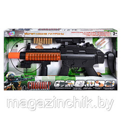 Игрушечный автомат Снайпер с подвижными элементами, имитацией стрельбы, световыми эффектами Joy Toy 7272C/0089