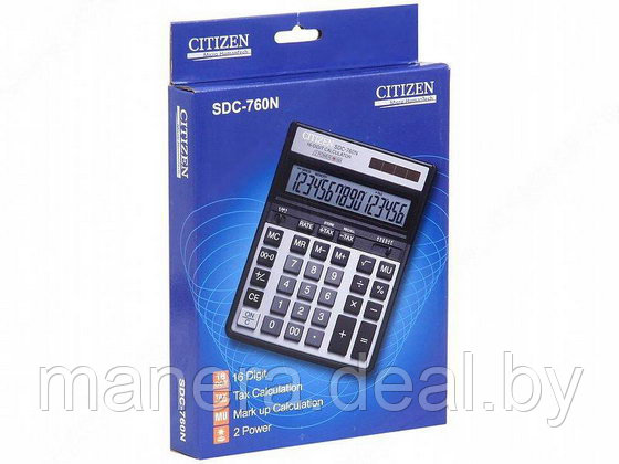 Калькулятор CITIZEN SDC-760 N (16 разрядов) - фото 2 - id-p760735