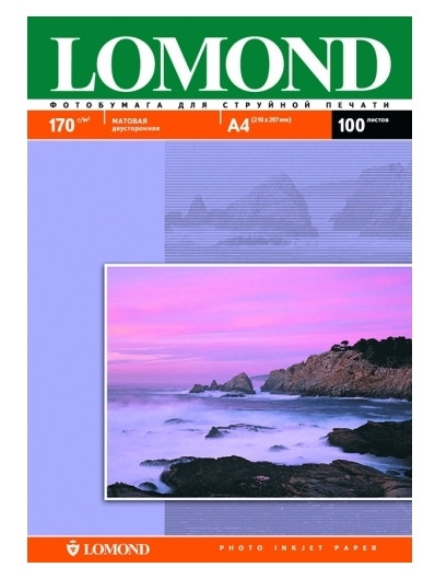 Фотобумага Lomond 170г/м матовая двухсторонняя А4