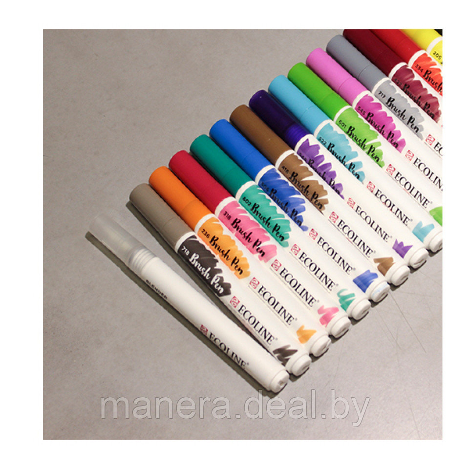 Маркеры акварельные с кисточкой "ECOLINE", 10 цветов - фото 3 - id-p83522455