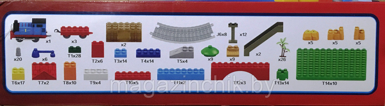 Паровозик Томас железная дорога конструктор 246 дет, аналог Лего дупло, на батарейках, 599-8A - фото 2 - id-p83522459