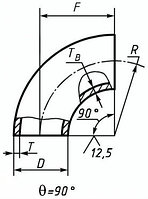 Отвод стальной П 90˚ 530х10 Ст20 ГОСТ 30753-01