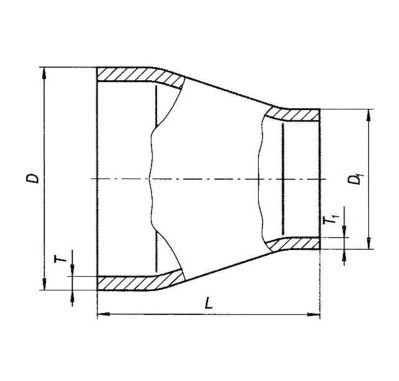 Переход концентрический 45х2,5-38х2 Ст20 ГОСТ 17378-2001