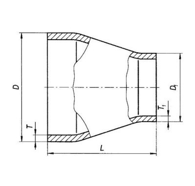 Переход концентрический 45х2,5-38х2 Ст20 ГОСТ 17378-2001