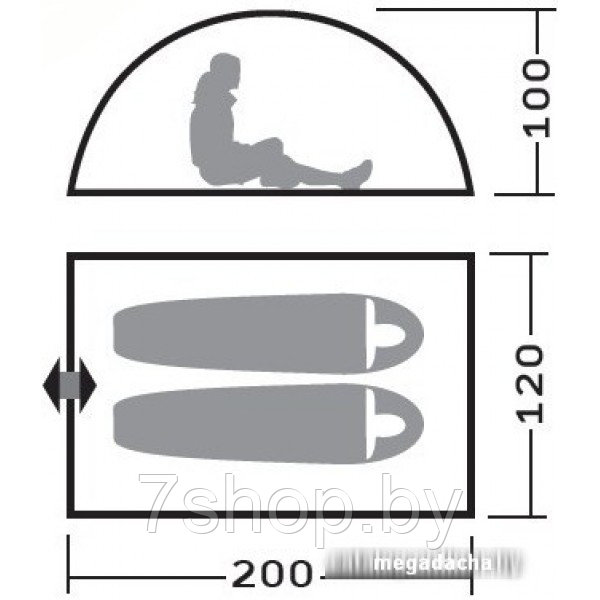 Палатка Greenell Моби 2 V2 [95962] - фото 2 - id-p67728046