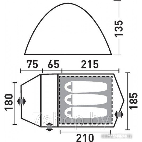 Палатка Greenell Каван 3 - фото 3 - id-p67797663
