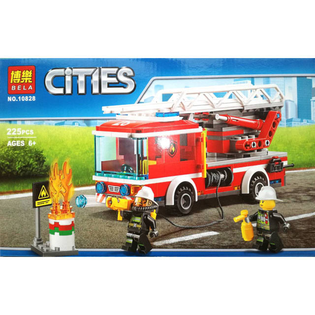 Конструктор Bela Cities 10828 Пожарный автомобиль с лестницей (аналог Lego City 60107) 225 деталей - фото 1 - id-p83606123