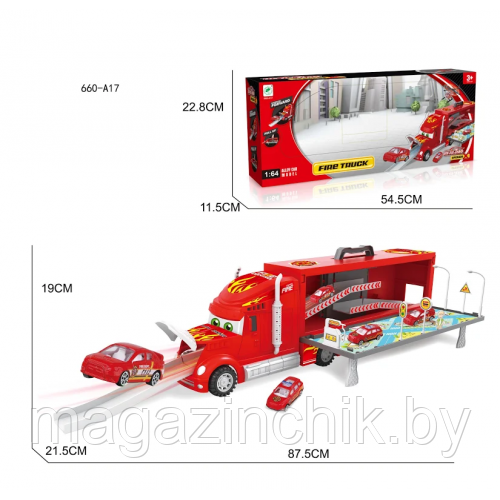 Автовоз 660-A17 красный, собирается в чемоданчик - фото 1 - id-p83608391