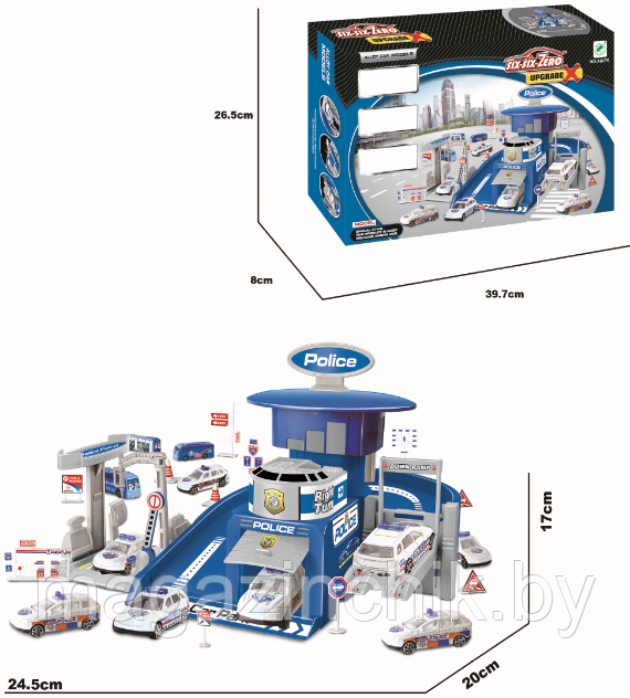 Паркинг детский Полиция A8376, лифт, машинки