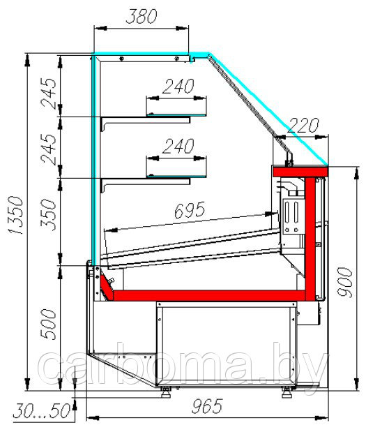 Кондитерская витрина Carboma Casablanca KC95 SM 1,5-1 (0 +10) белый глянец - фото 2 - id-p83675376