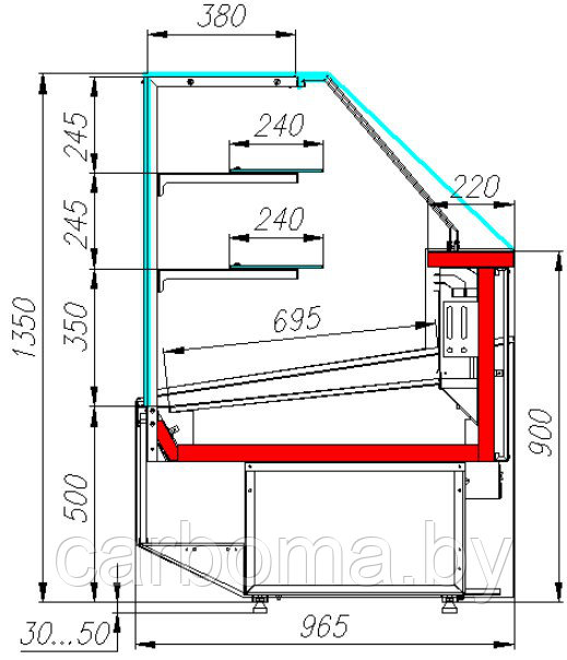 Кондитерская витрина Carboma Casablanca KC95 SM 2,0-1 (0 +10) белый глянец - фото 2 - id-p83675418