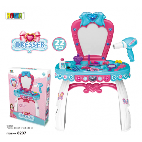 Детский игровой туалетный столик трюмо с музыкальным зеркалом , 20 элементов арт. 8237 - фото 1 - id-p83679634