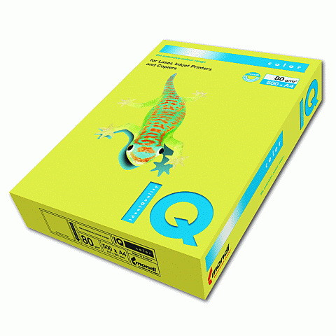 Бумага IQ COLOR, зеленая липа, пл. 80 г/м2, ф. А4, 500л.