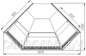 Кондитерская витрина угловая Carboma Casablanca KC95 N-5 (нейтральная) внешний 90