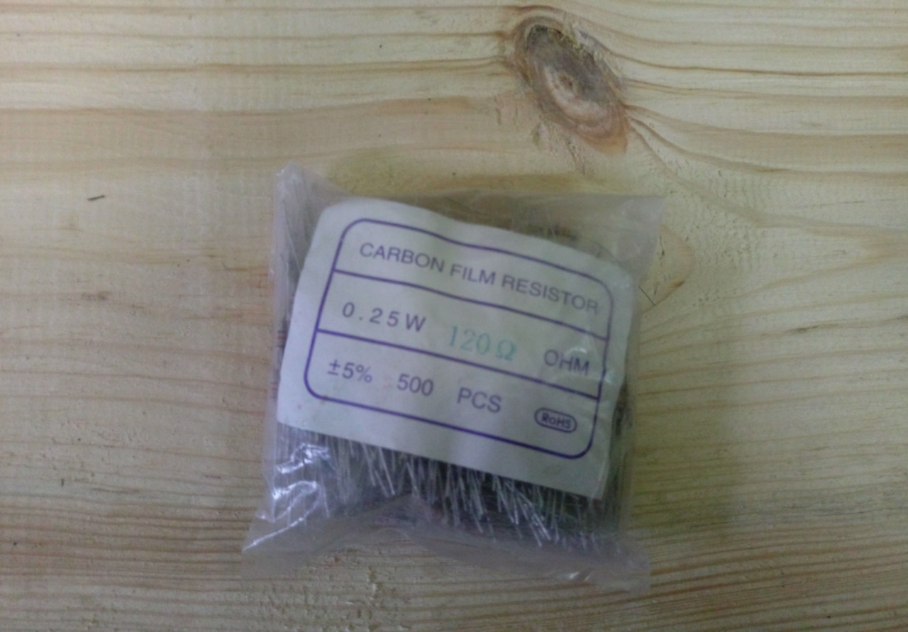 Carbon Film Resistor 1/4W 120Om Резистор выводной - фото 1 - id-p83705981