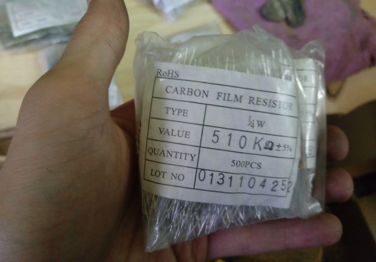 Carbon Film Resistor 1/4W 510kOm Резистор выводной - фото 2 - id-p83705970