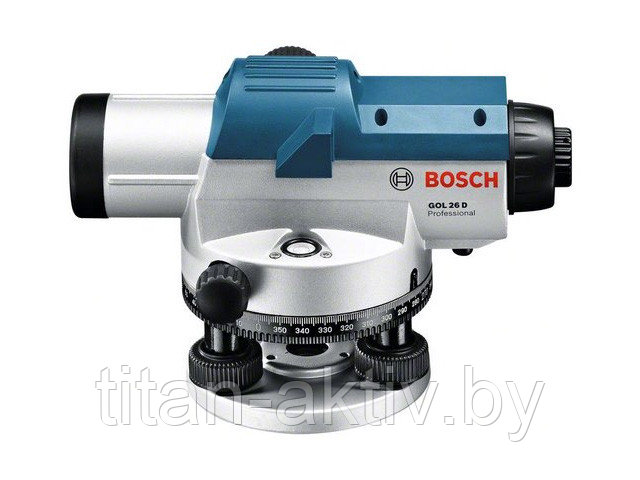 Нивелир оптический BOSCH GOL 26 D KIT со штативом и рейкой в кейсе (увеличение 26х, до 100 м, резьба - фото 1 - id-p83497153