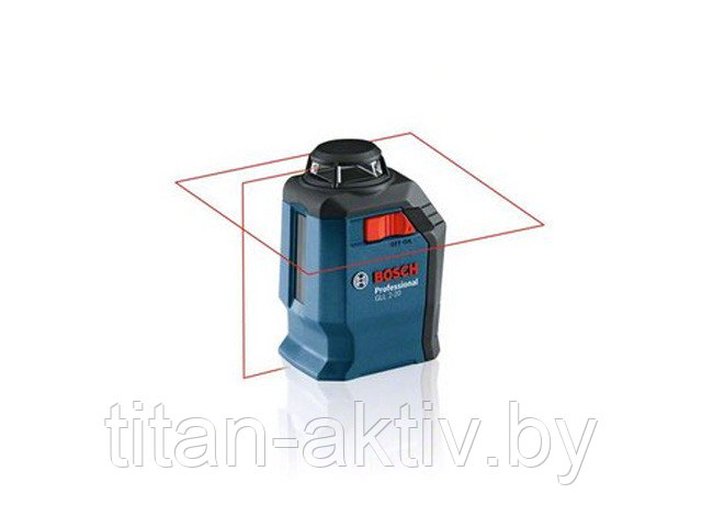 Нивелир лазерный линейный BOSCH GLL 2-20 с держателем в чем. (проекция: крест, 1 плоскость 360°, до