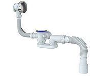 Сифон для ванны и глубокого поддона автомат с переливом и гибким соединением д.40х 40/50, Unicorn (С