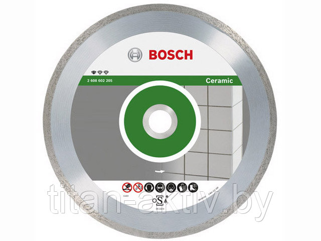 Алмазный круг 115х22 мм по керамике сплошн. STANDARD FOR CERAMIC BOSCH (сухая резка) - фото 1 - id-p83710776