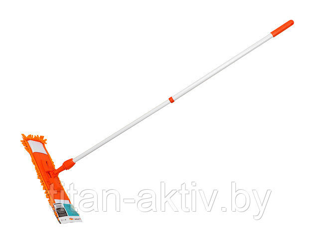 Швабра для пола с насадкой из шенилла, оранжевая, PERFECTO LINEA (Телескопическая рукоятка 67-120 см - фото 1 - id-p83501655