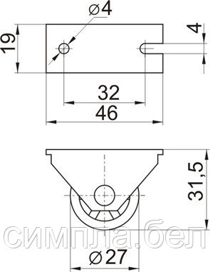 Опора колёсная №493 - фото 2 - id-p4016803