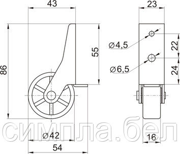 Опора колёсная №397 - фото 2 - id-p4018991