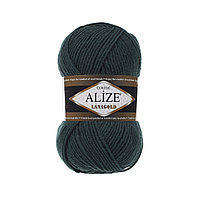 Пряжа Alize Lanagold 240 м. цвет 426 тёмно-зелёный/ петроль