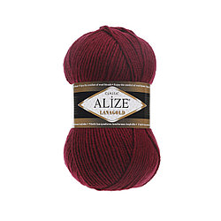 Пряжа Alize Lanagold 240 м. цвет 57 бордовый