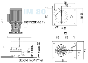 Насос IM 80, PVDF, 250 ММ, 0.37 кВт, фото 2