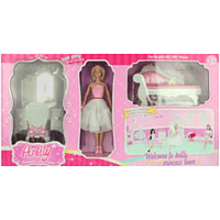 Набор "Комната принцессы ".В комплекте :кукла ,платья ,мебель.  99045