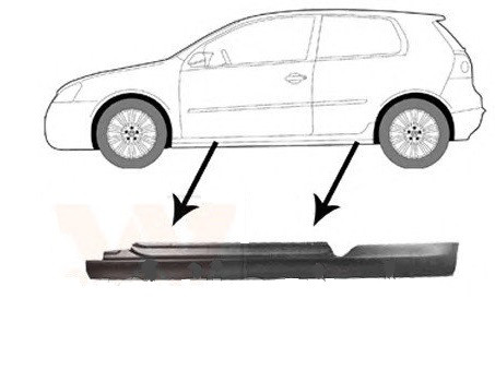 ПОРОГ (ЛЕВЫЙ) ОРИГИНАЛ, ПОЛНЫЙ ПРОФИЛЬ, 0.8ММ, ДАНИЯ для VOLKSWAGEN GOLF 5 10.2003-02.2009