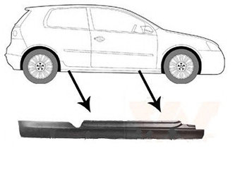 ПОРОГ (ПРАВЫЙ) ОРИГИНАЛ, ПОЛНЫЙ ПРОФИЛЬ, 0.8ММ, ДАНИЯ для VOLKSWAGEN GOLF 5 10.2003-02.2009