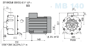 Насос МВ 140 PVDF, LIP SEAL, DUTRAL, фото 2