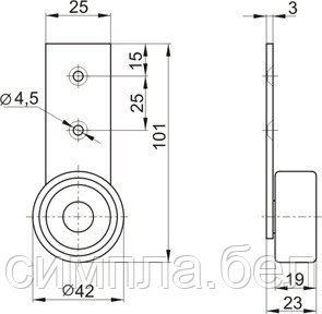 Опора колесная №514 Р - фото 2 - id-p4066417