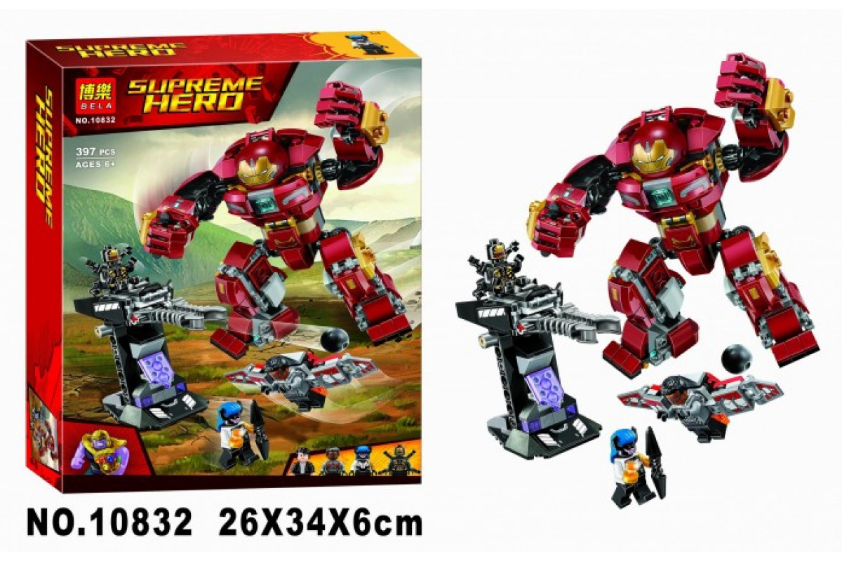 Конструктор Bela 10832 Война бесконечности: Бой Халкбастера, СуперГерои, аналог Лего (LEGO) 76104