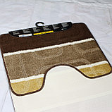 Комплект ковриков для ванной и туалета EUROBANO STRIPE 50*80+50*40 Renctangle, фото 2