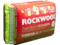 Утеплитель Rockwool ЛАЙТ БАТТС СКАНДИК 1200*600*100  (4.32 м.кв.).