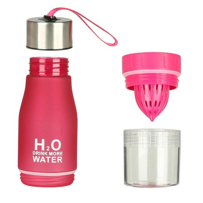 Бутылка для воды «H2O Drink More Water» розовая - фото 2 - id-p84005006