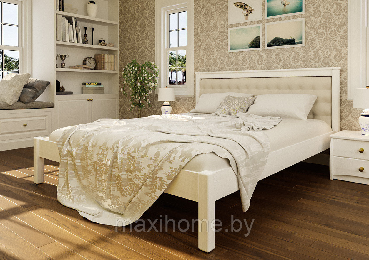 Кровать из массива ольхи «Модерн М» 160*200, цвет белый - фото 1 - id-p81157800