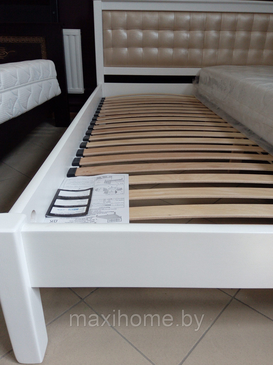 Кровать из массива ольхи «Модерн М» 160*200, цвет белый - фото 5 - id-p81157800