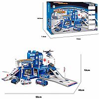 Детский гараж Полиция 660-A68, машинки, вертолет