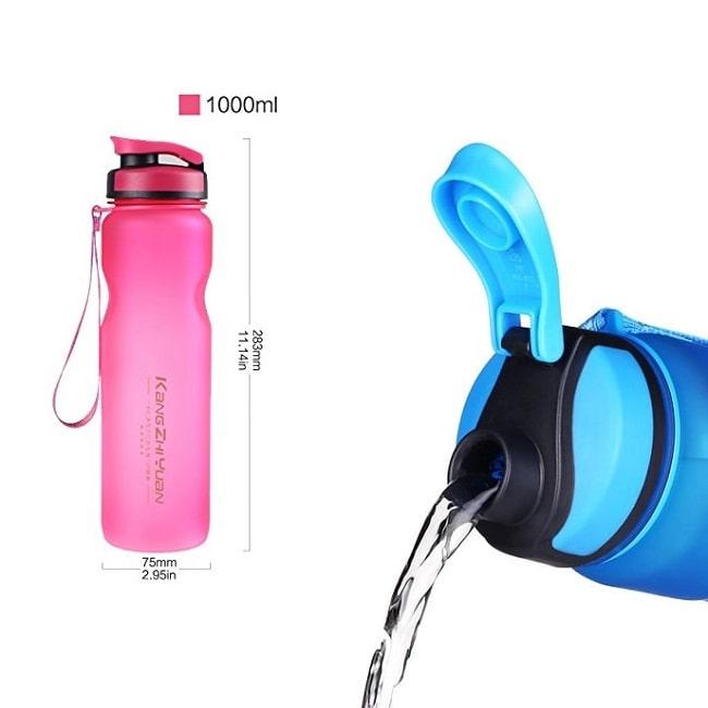Спортивная бутылка для воды «Sports» розовая 1 литр - фото 2 - id-p84210516